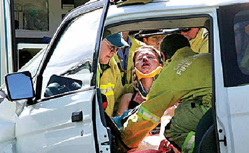 Two vehicles collided head-on on the Sunshine Motorway just south of the Yandina-Coolum Road roundabout, with the passenger in the utility (pictured) the most seriously injured. Two vehicles collided head-on on the Sunshine Motorway just south of the Yandina-Coolum Road roundabout, with the passenger in the utility (pictured) the most seriously injured.